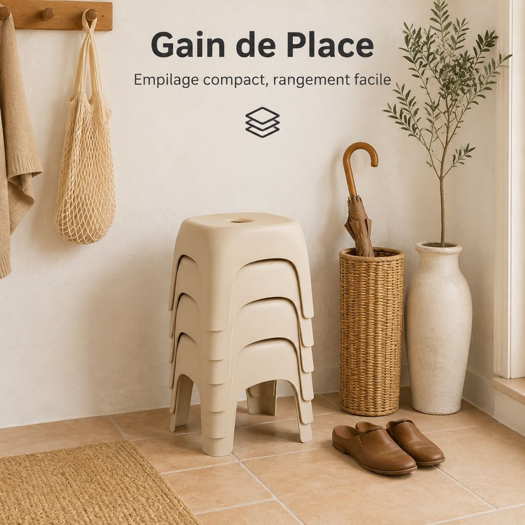 Tabouret multifonction en plastique antidérapant
