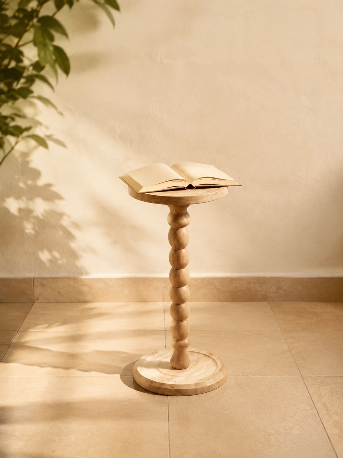 Mesa auxiliar de madera maciza de estilo retro americano