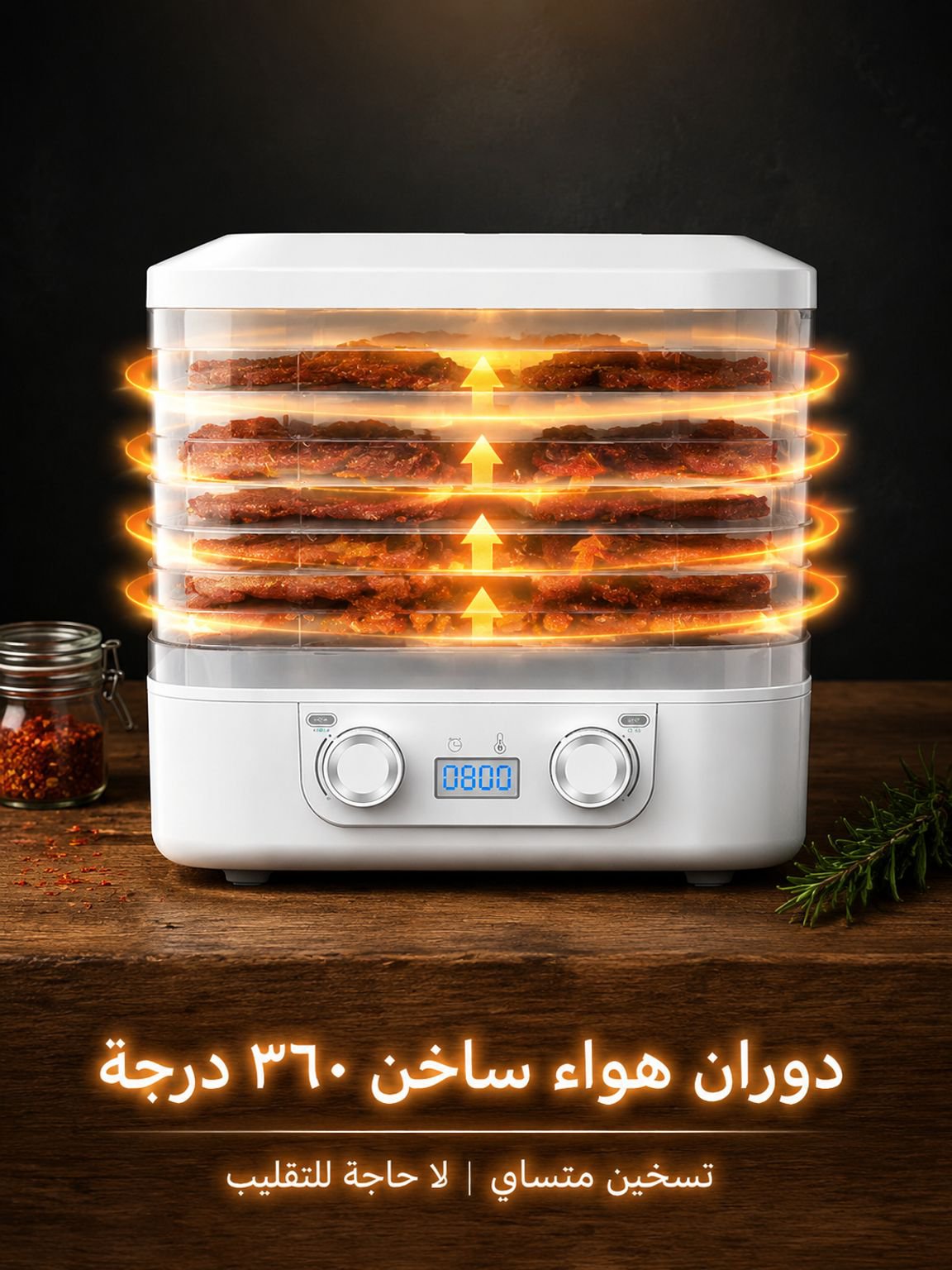جهاز تجفيف الفواكه الأوتوماتيكي المنزلي