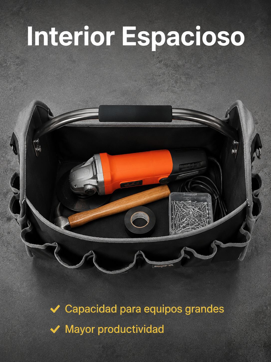 Bolsa de herramientas resistente con cierre seguro