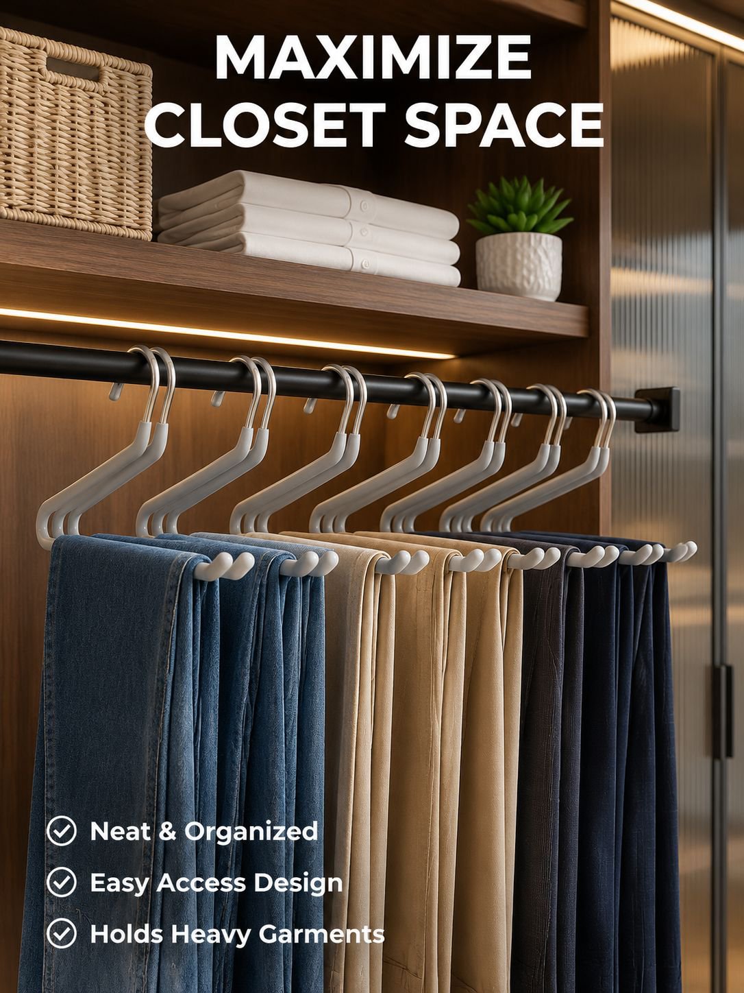 Stainless Steel Home Anti-slip Thickened Wardrobe