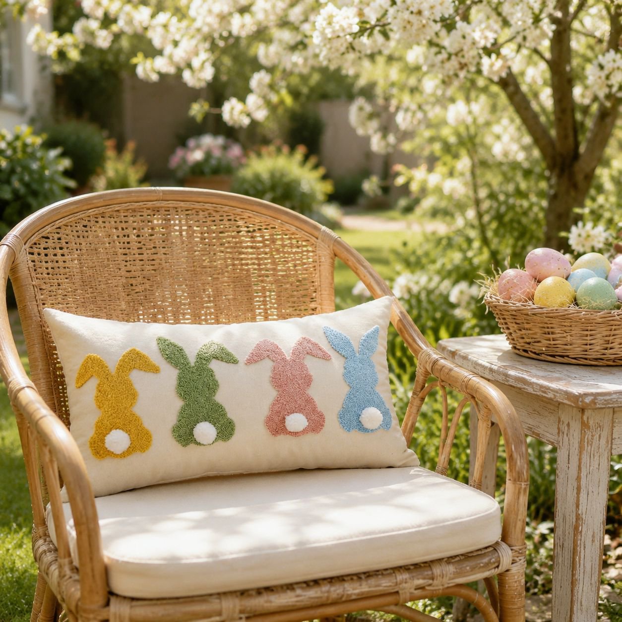 Easter Bunny Pillowcase Pillowcase Easter Home Decor Home Embroidery