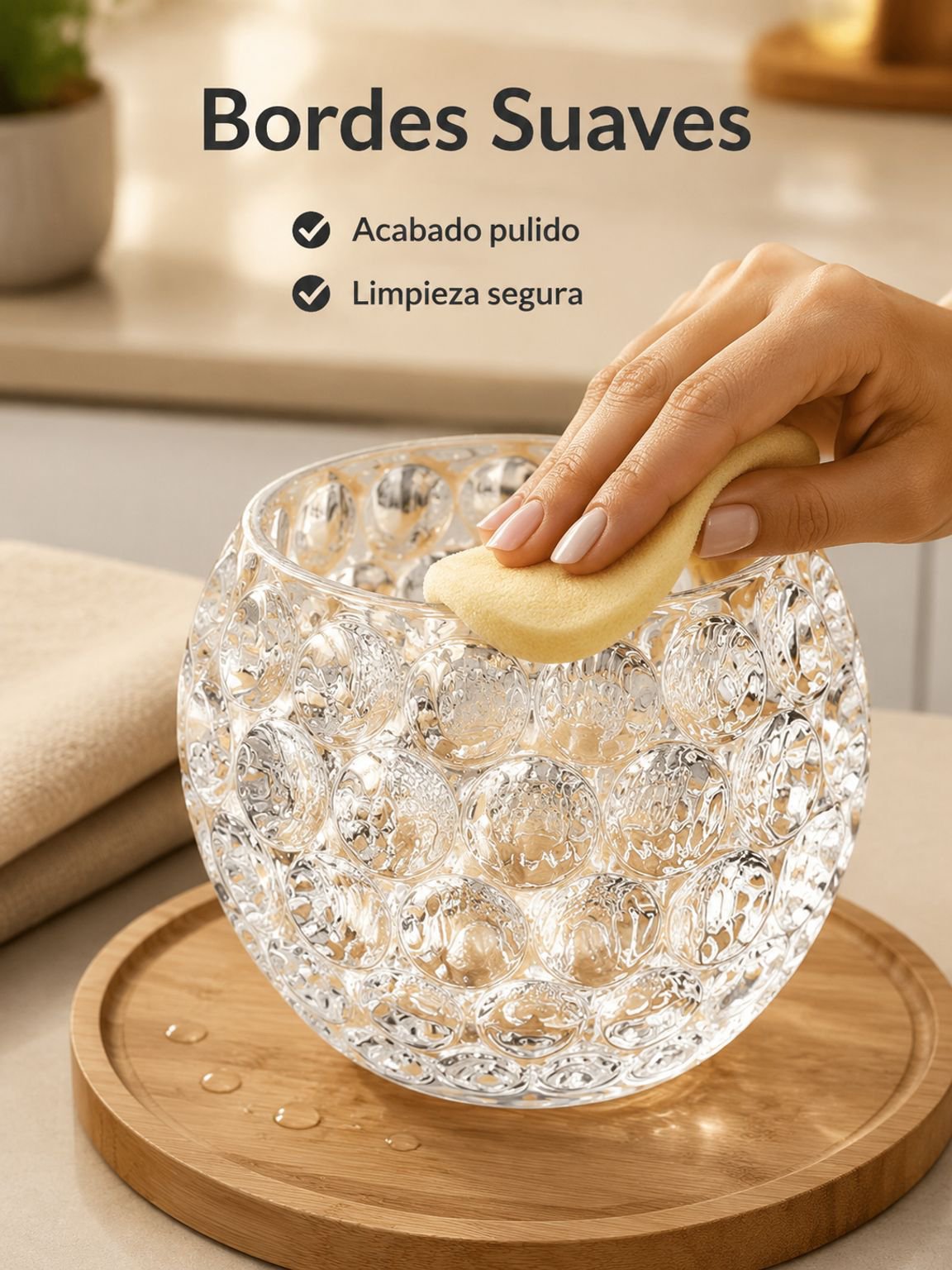 Jarrón de vidrio transparente con diseño creativo para decoración