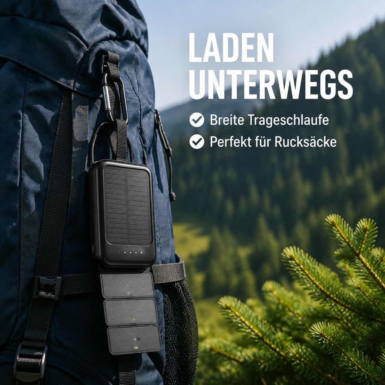 Tragbare Solarpowerbank 20000mAh mit 3C-Zertifizierung
