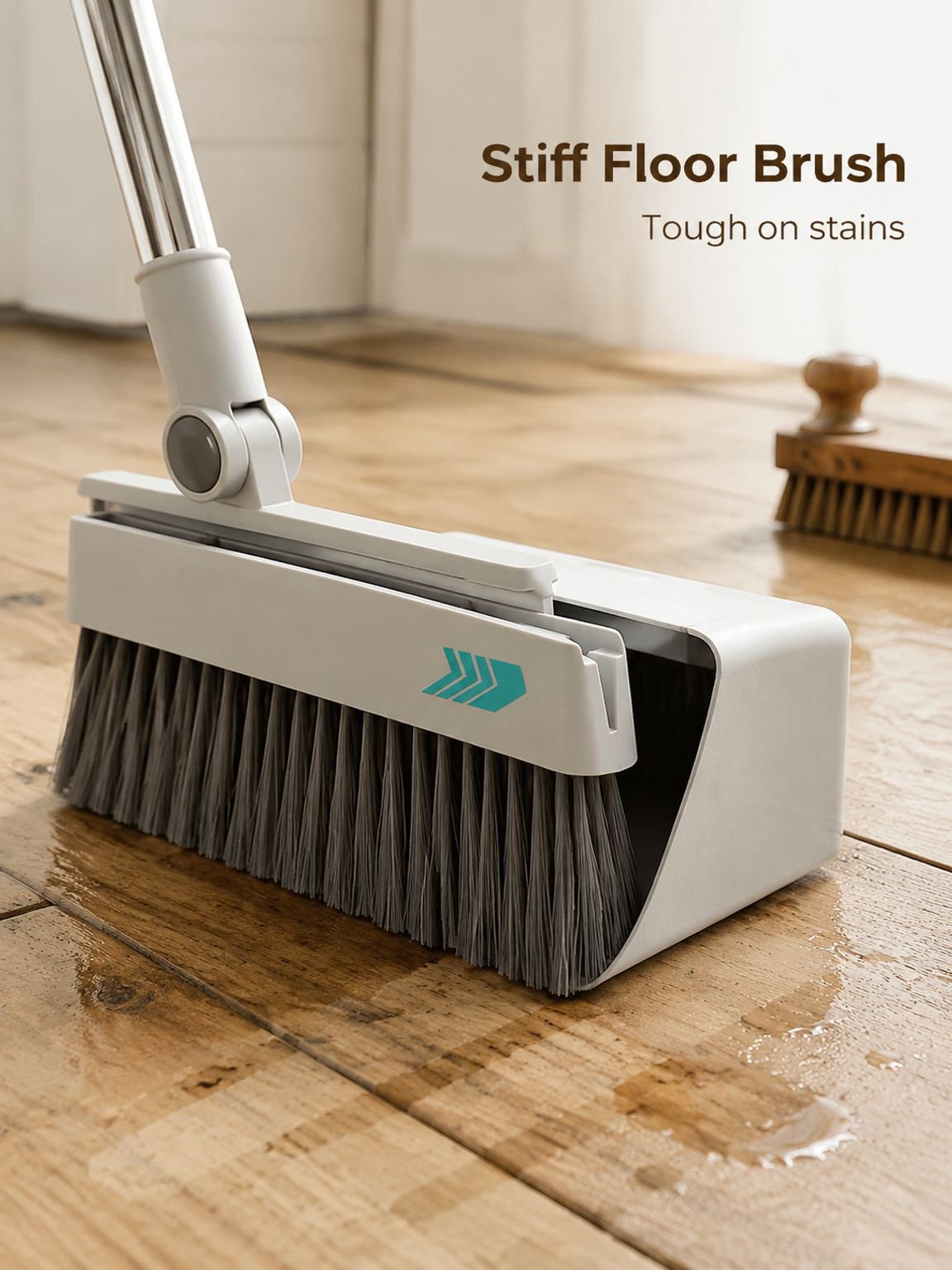 Compact foldable broom and dustpan with space saving design