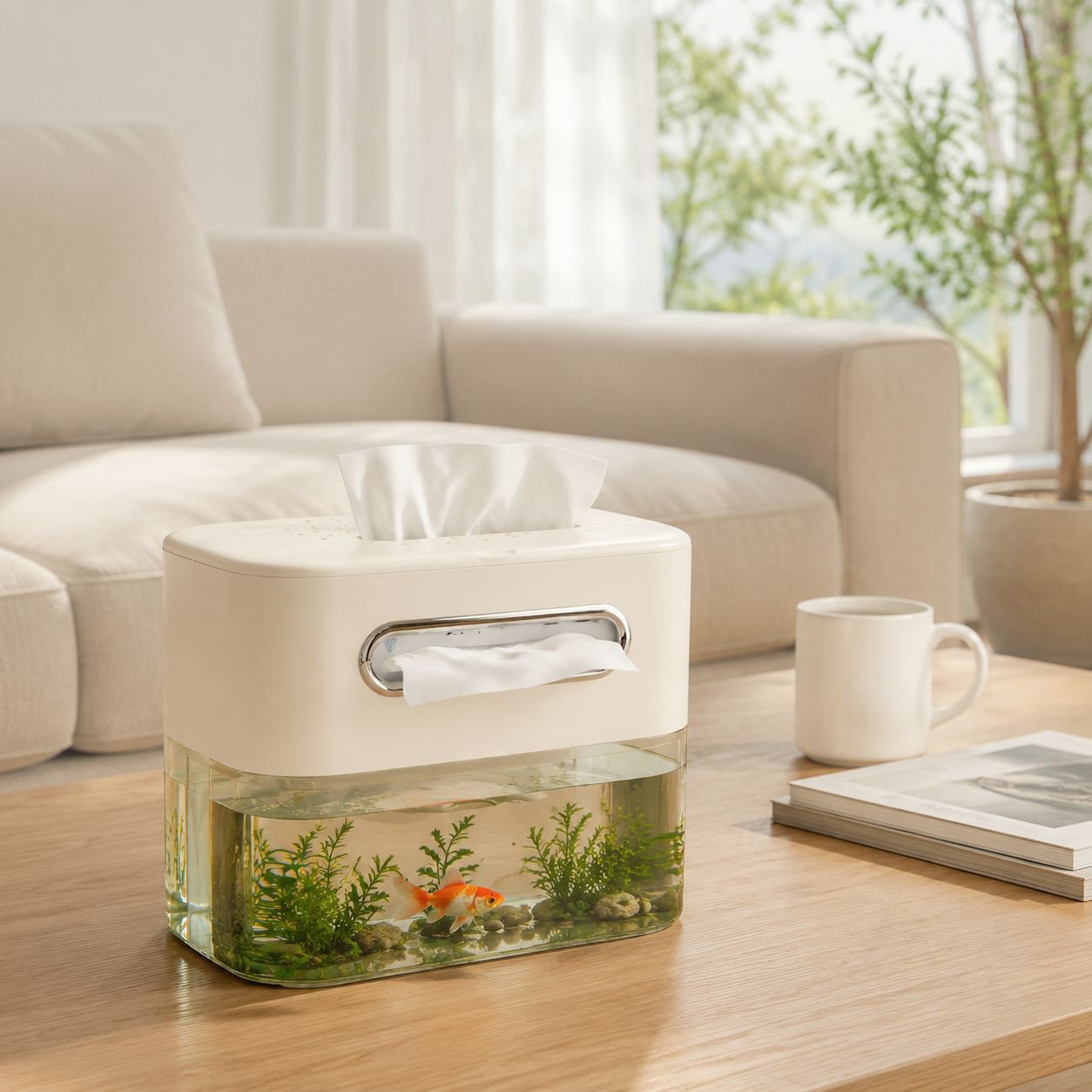 Double-Layer Large Tissue Holder for Aquarium Use