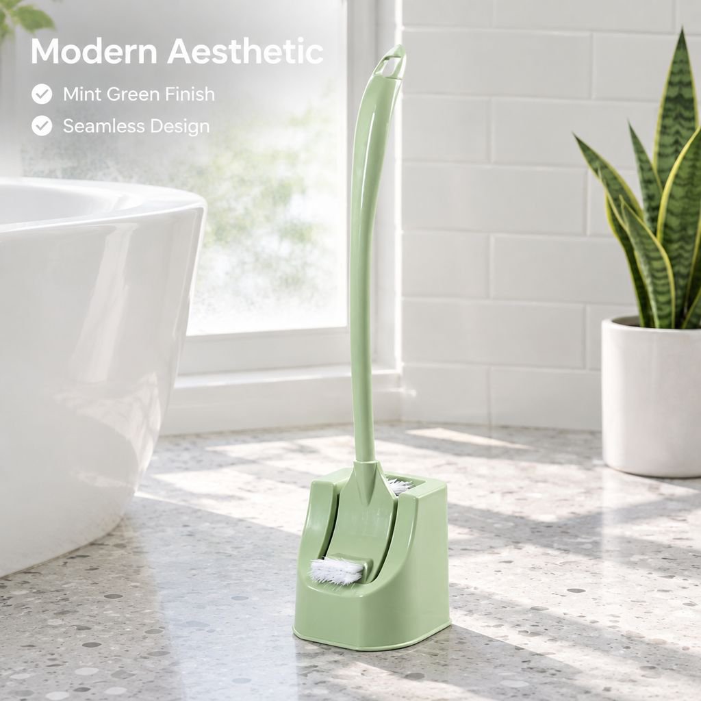 Toilet Cleaning Brush Set Soft Bristle Long Handle Bathroom Toilet Brush