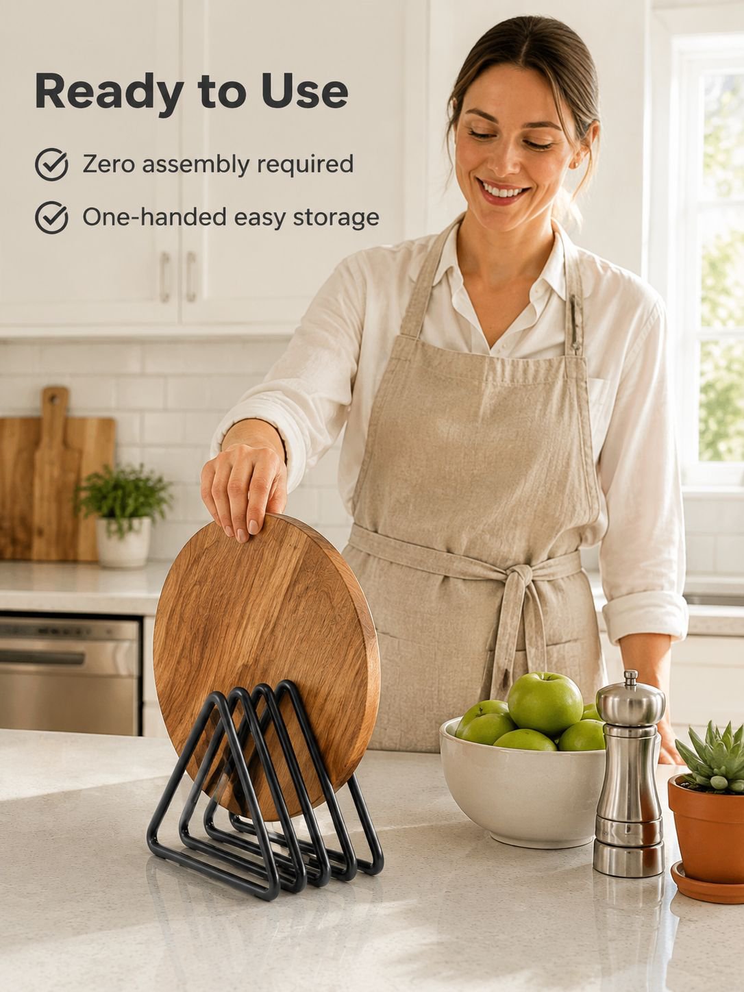 Iron tabletop cutting board rack, metal cutting board storage rack, kitchen-specific vertical cuttin