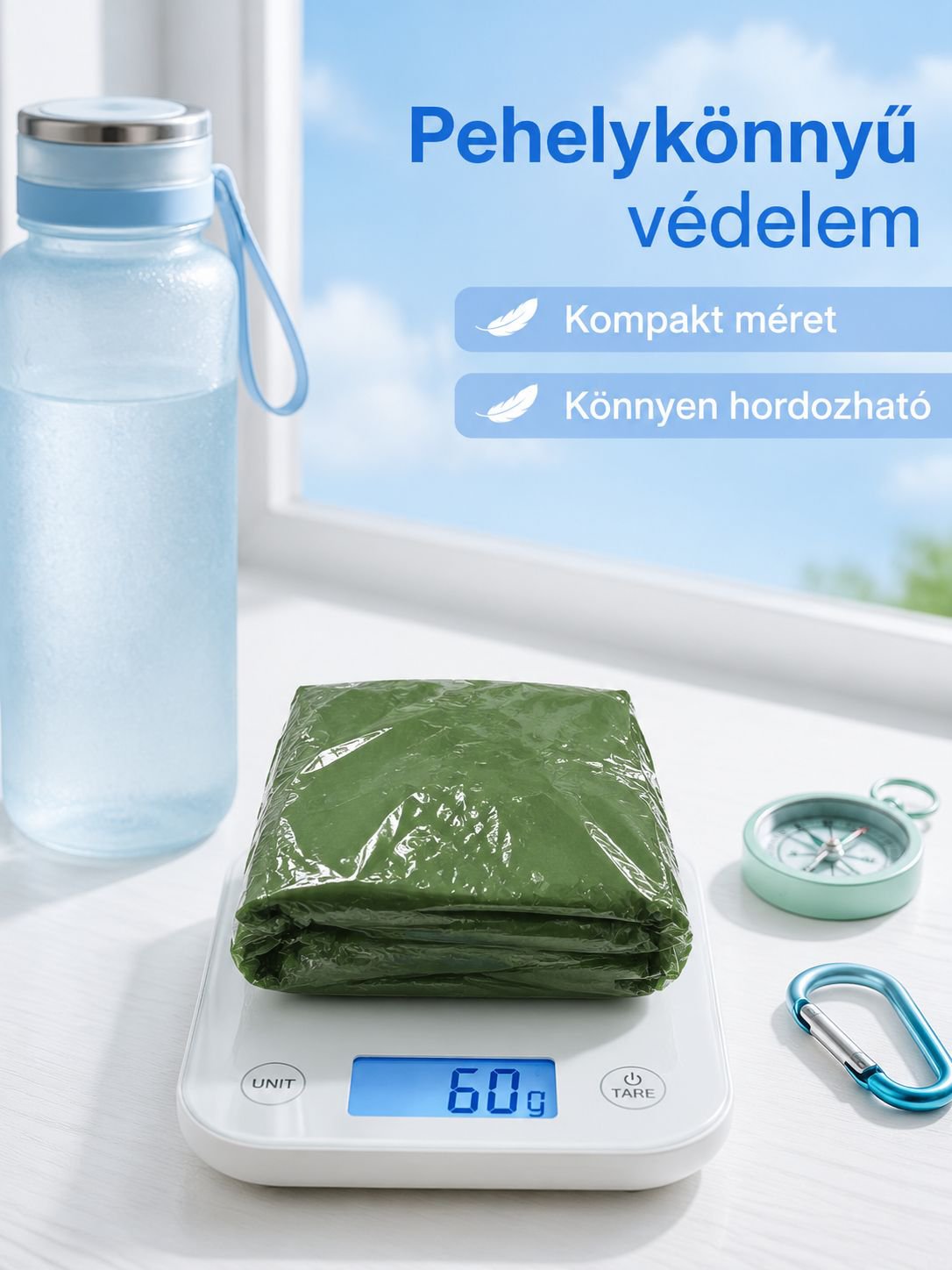 Meleg kapucnis köpeny vészhelyzetekhez