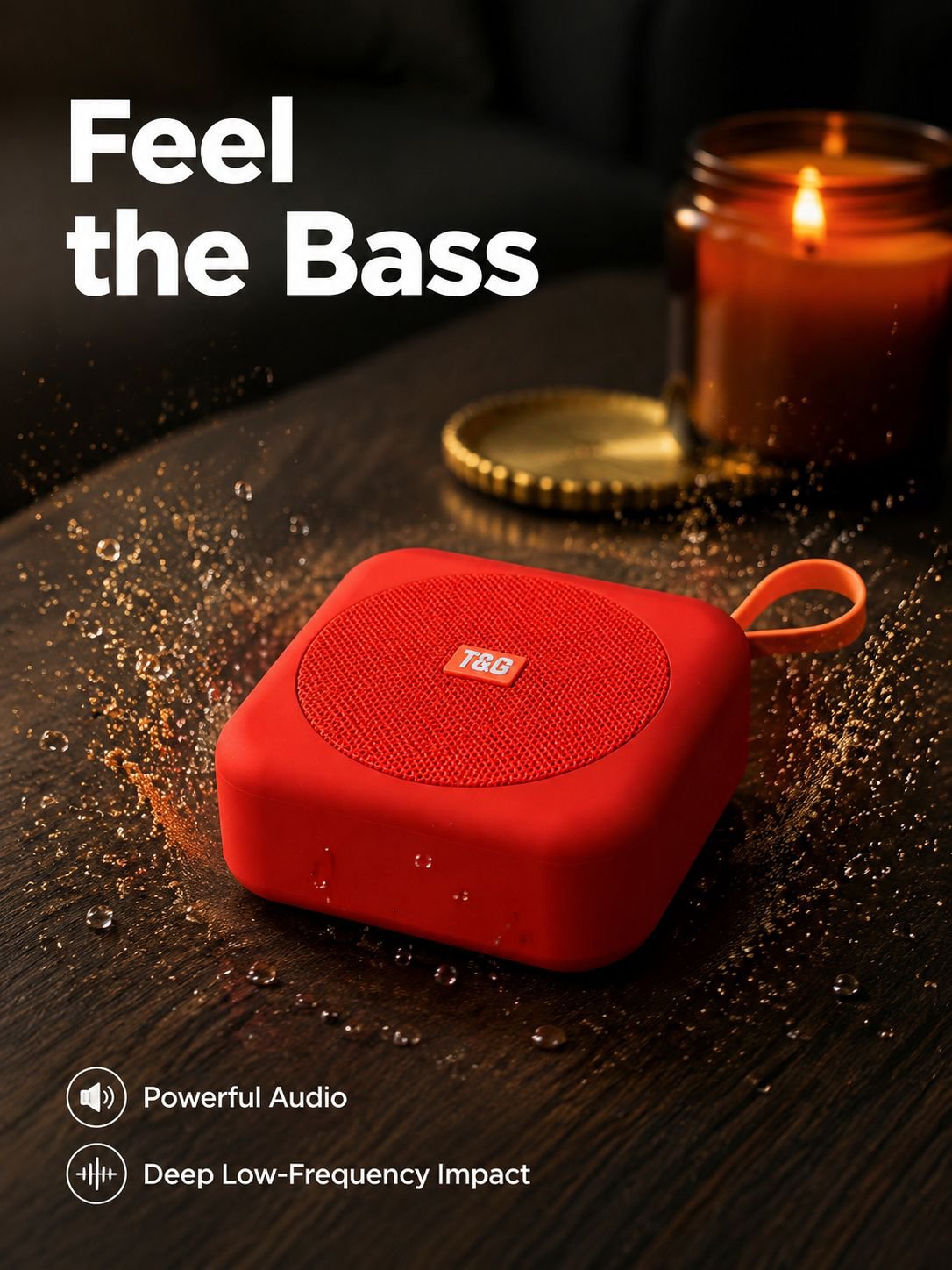 TG505 Square Bluetooth Speaker Portable Outdoor Handheld Waterproof Fabric Mesh Mini Speaker with Su