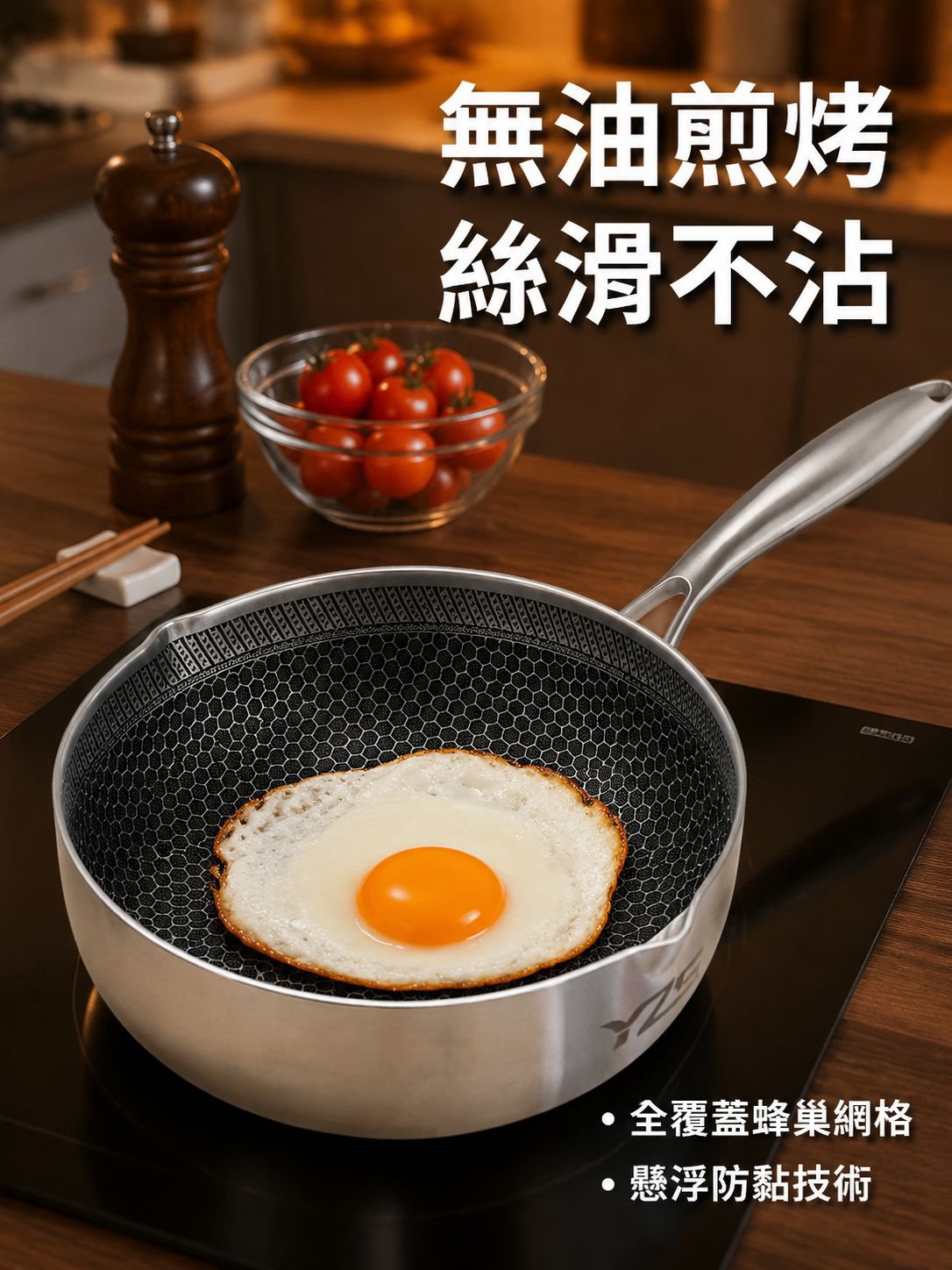 蜂巢圖案日式不粘鍋