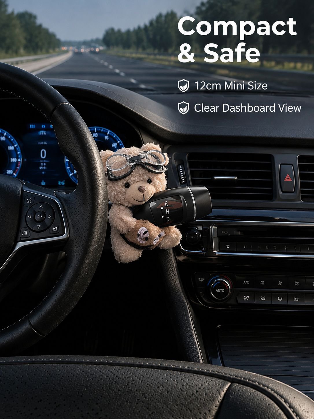 Cute bear-shaped gear shift lever steering wheel decoration