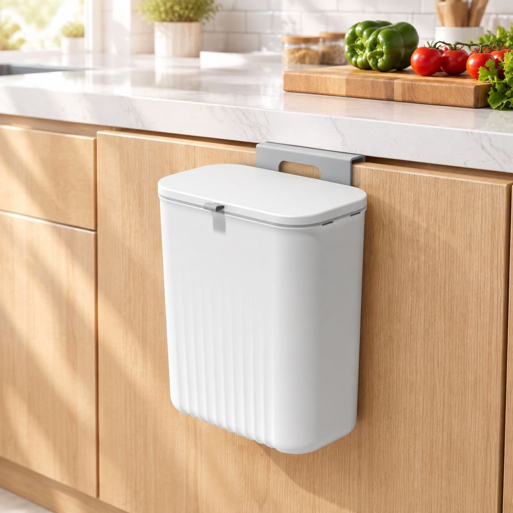 Wall-mounted Sliding Lid Waste Bin