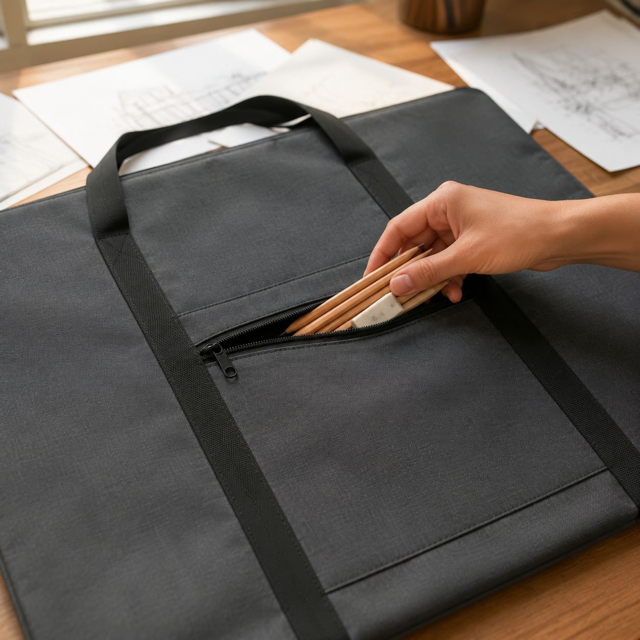 Stylish and functional portable sketch board bag