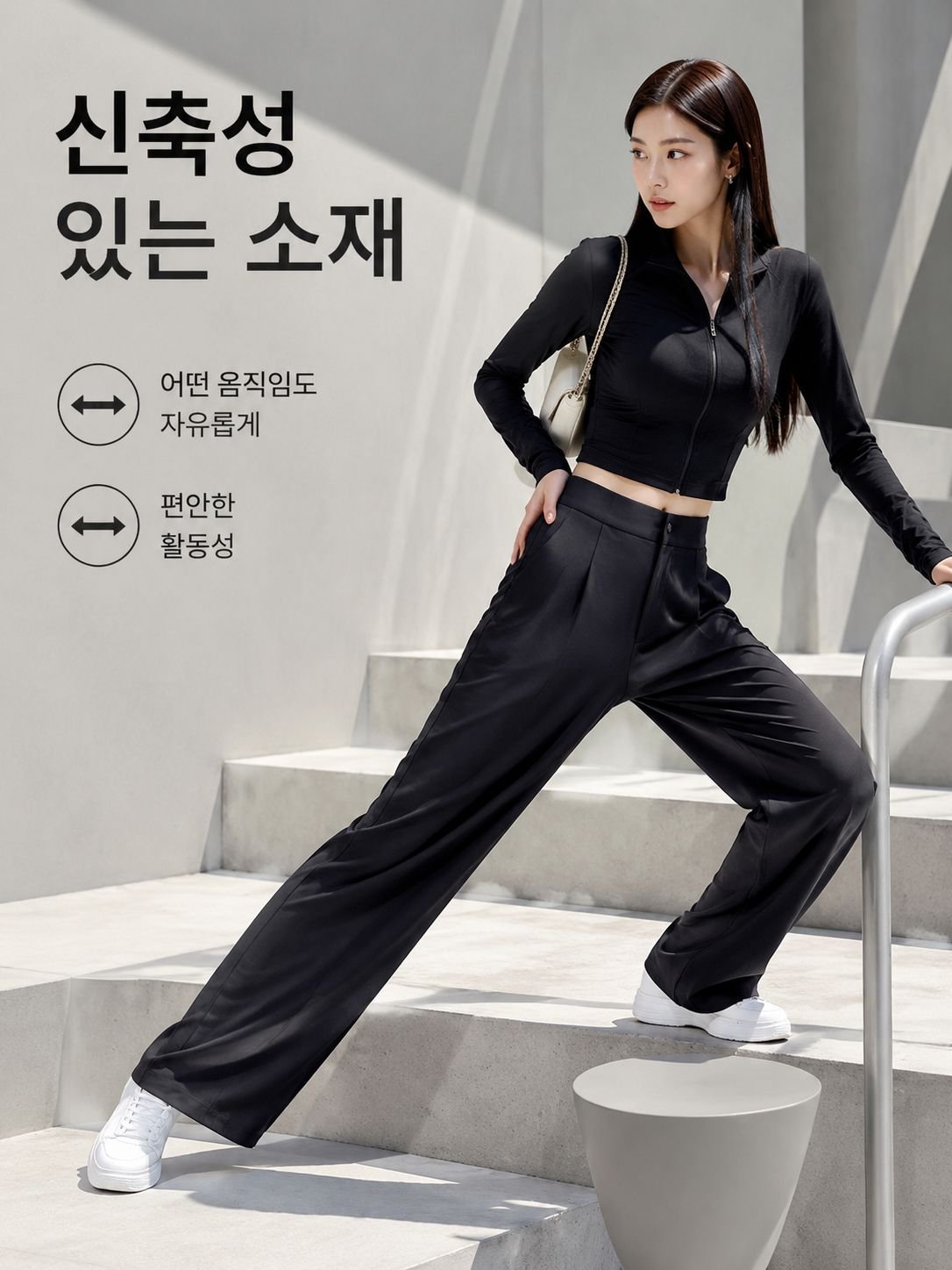 소프트 터치 여성용 통기성 슬랙스