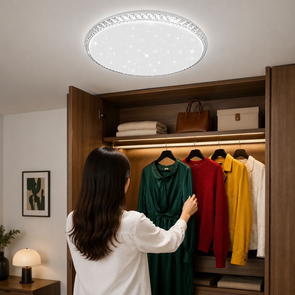 Lámpara de techo moderna y tres en uno para dormitorio, adecuada para sala de estar