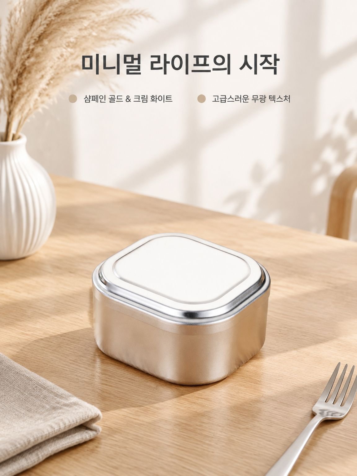 올알루미늄 사각형 손잡이 도시락통