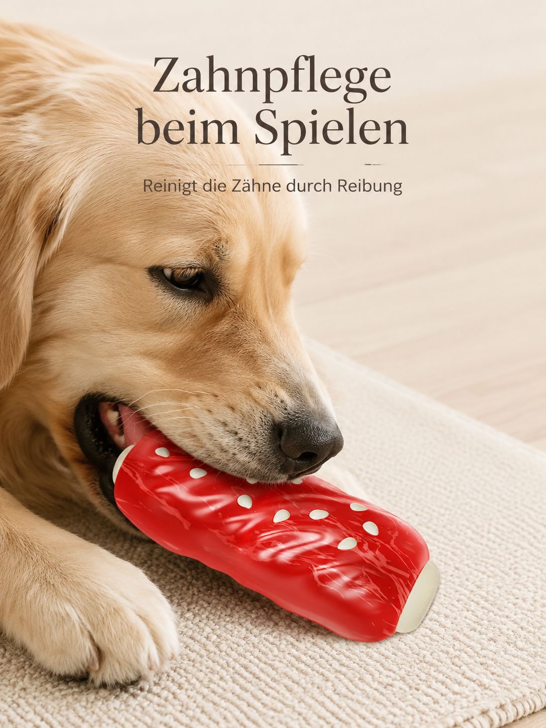 Hot Dog Zahnbürste Hundespielzeug mit Soundfunktion für interaktives Spielen