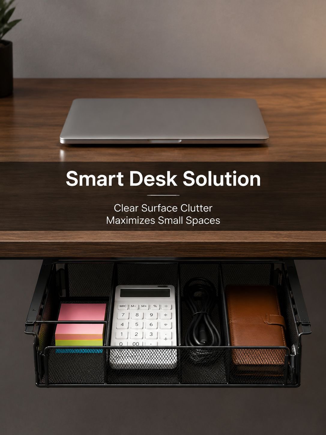 Under-desk drawer storage rack