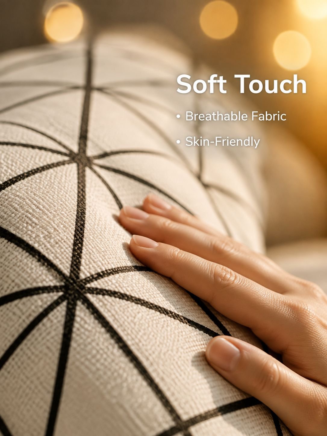 Geometric Black and White Cushion