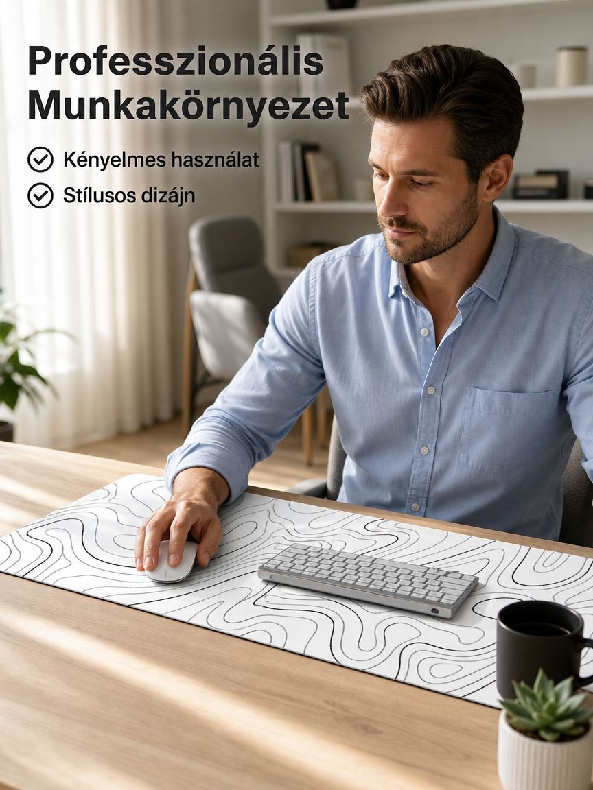 Extra nagy folyadékhullámos irodai egérpad