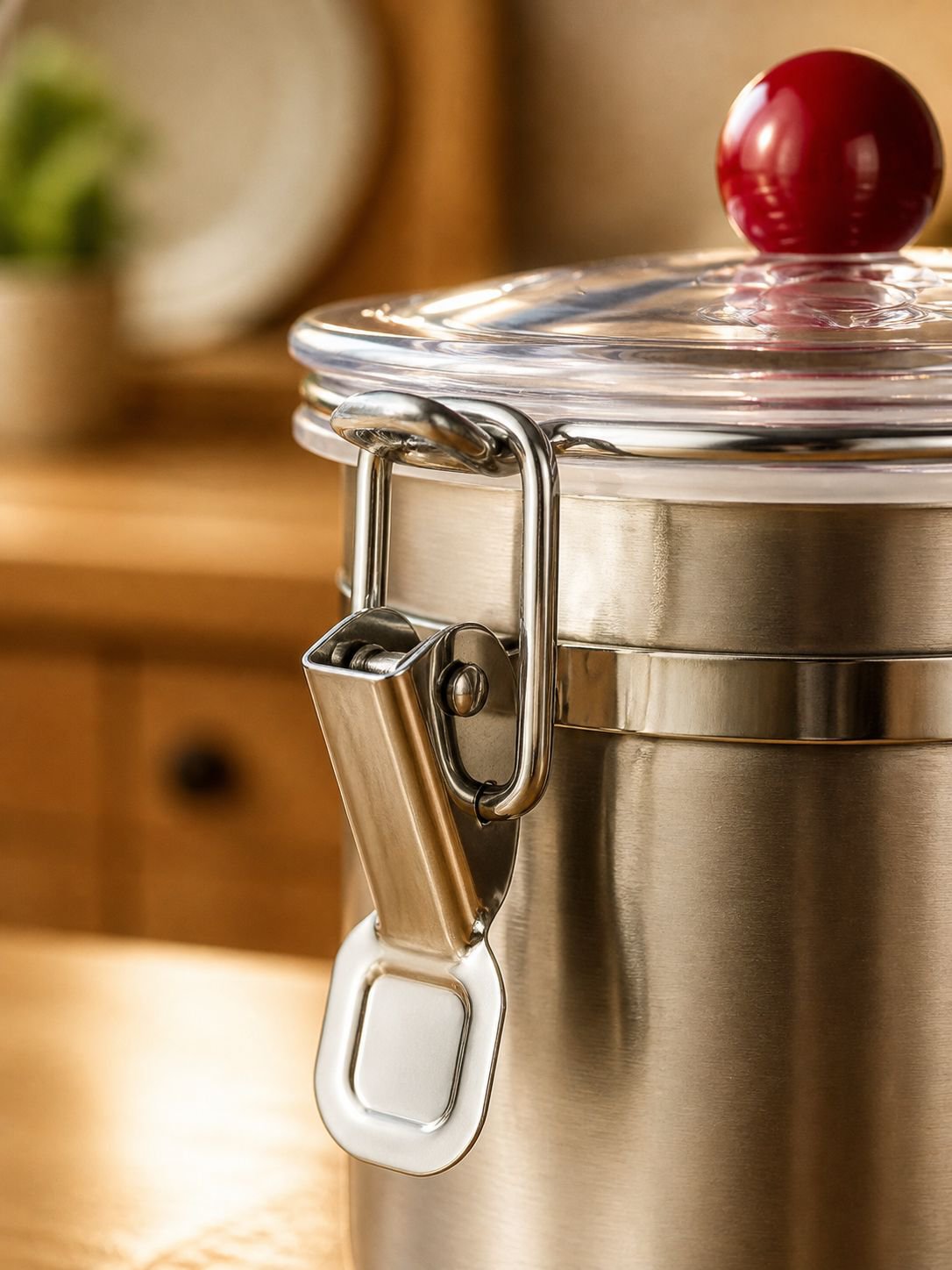 Bocal hermétique pour grains de café et aliments secs