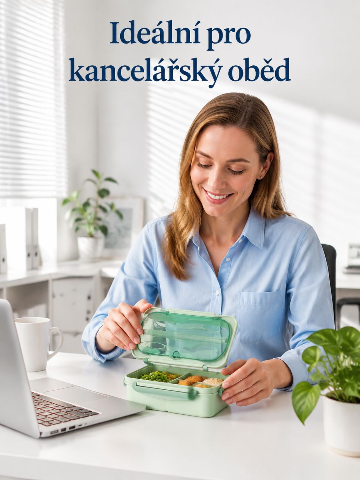 Přenosný třívrstvý obědový box