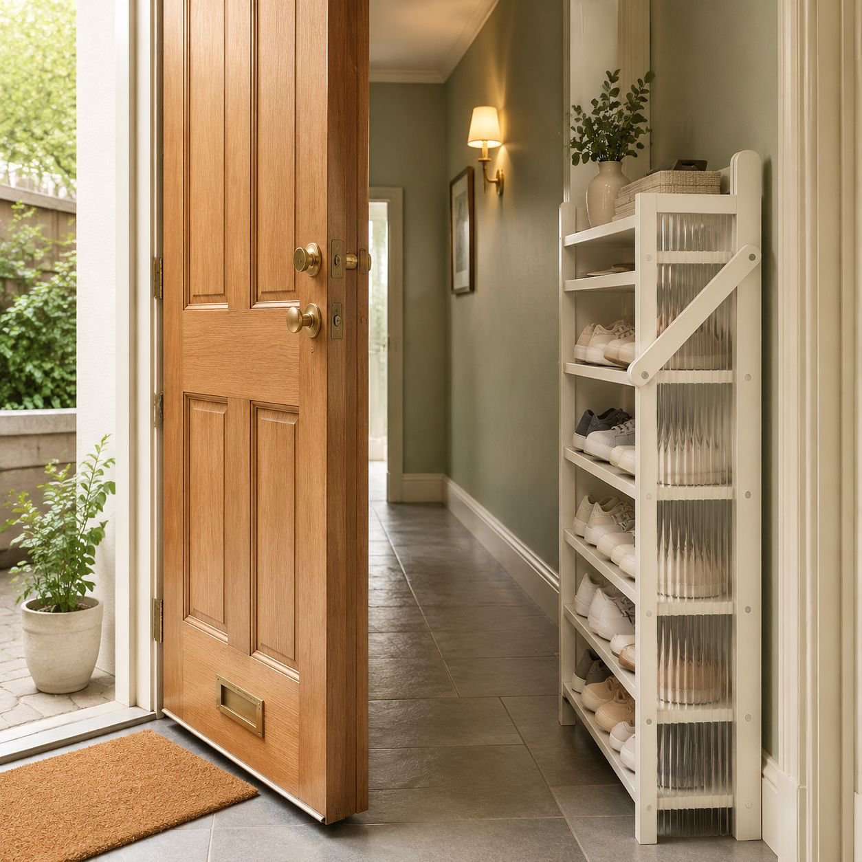 Free spacesaving acrylic folding shoe rack