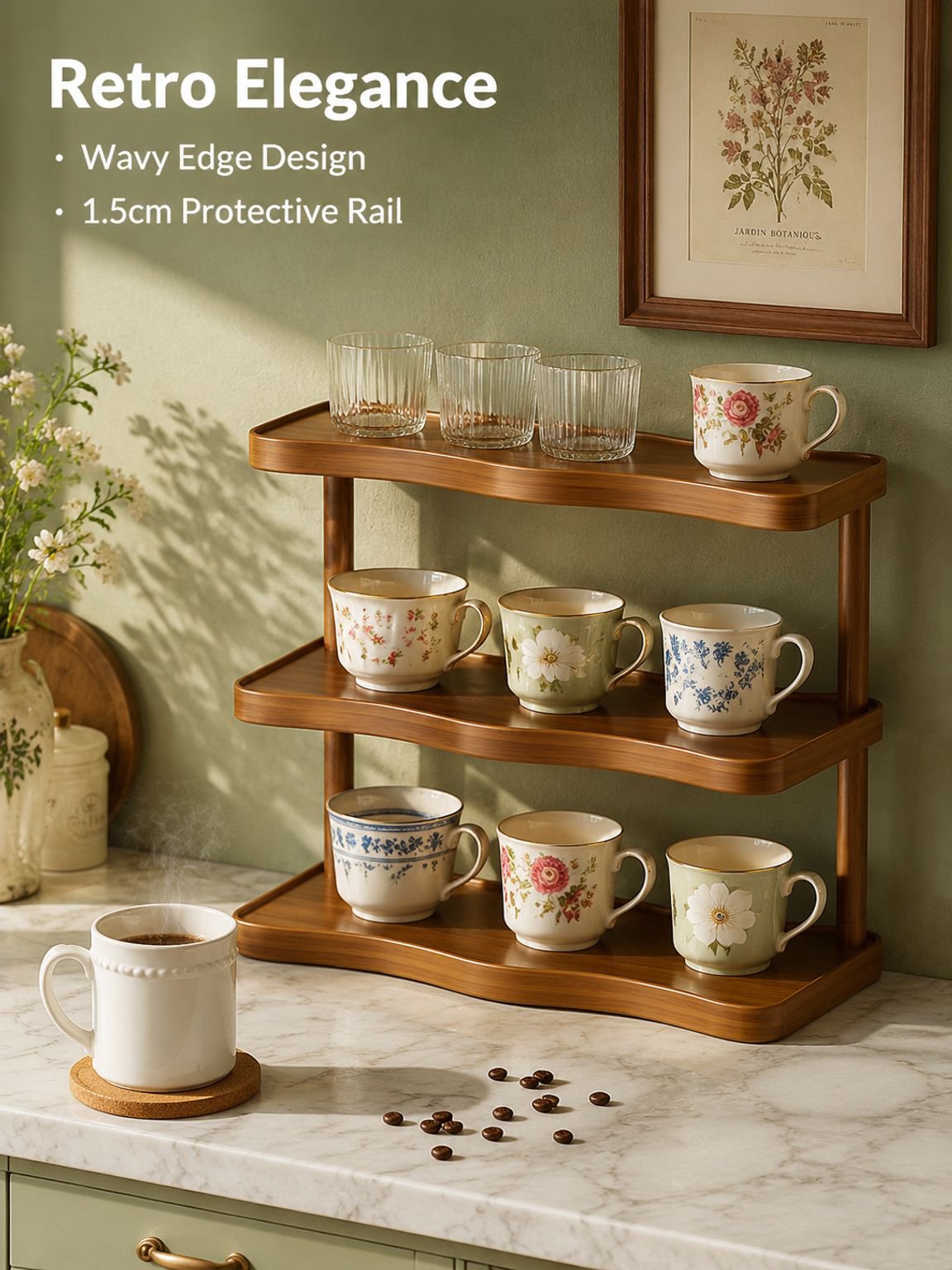 Retro Wavy Mug & Display Rack