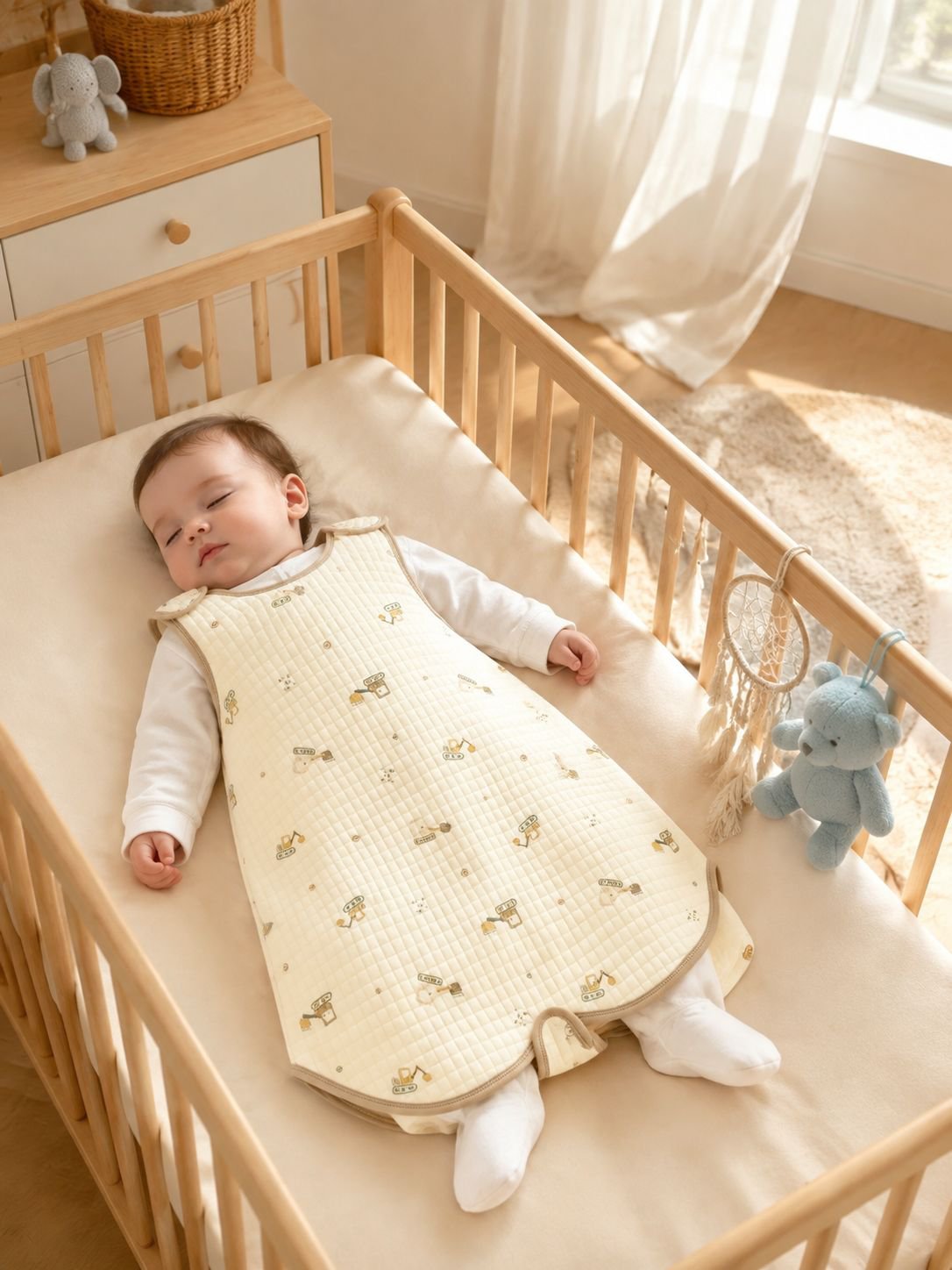 Saco de dormir para bebé tipo chaleco anti-patada para todas las estaciones