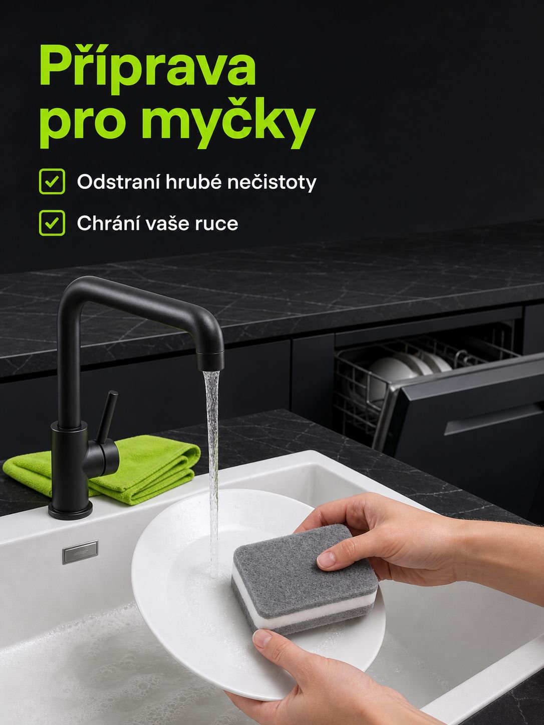 Zesílená houbička na mytí nádobí