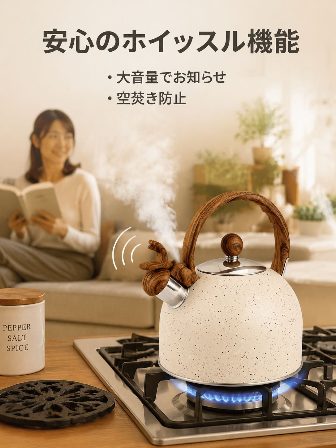 ステンレス製家庭用ケトル