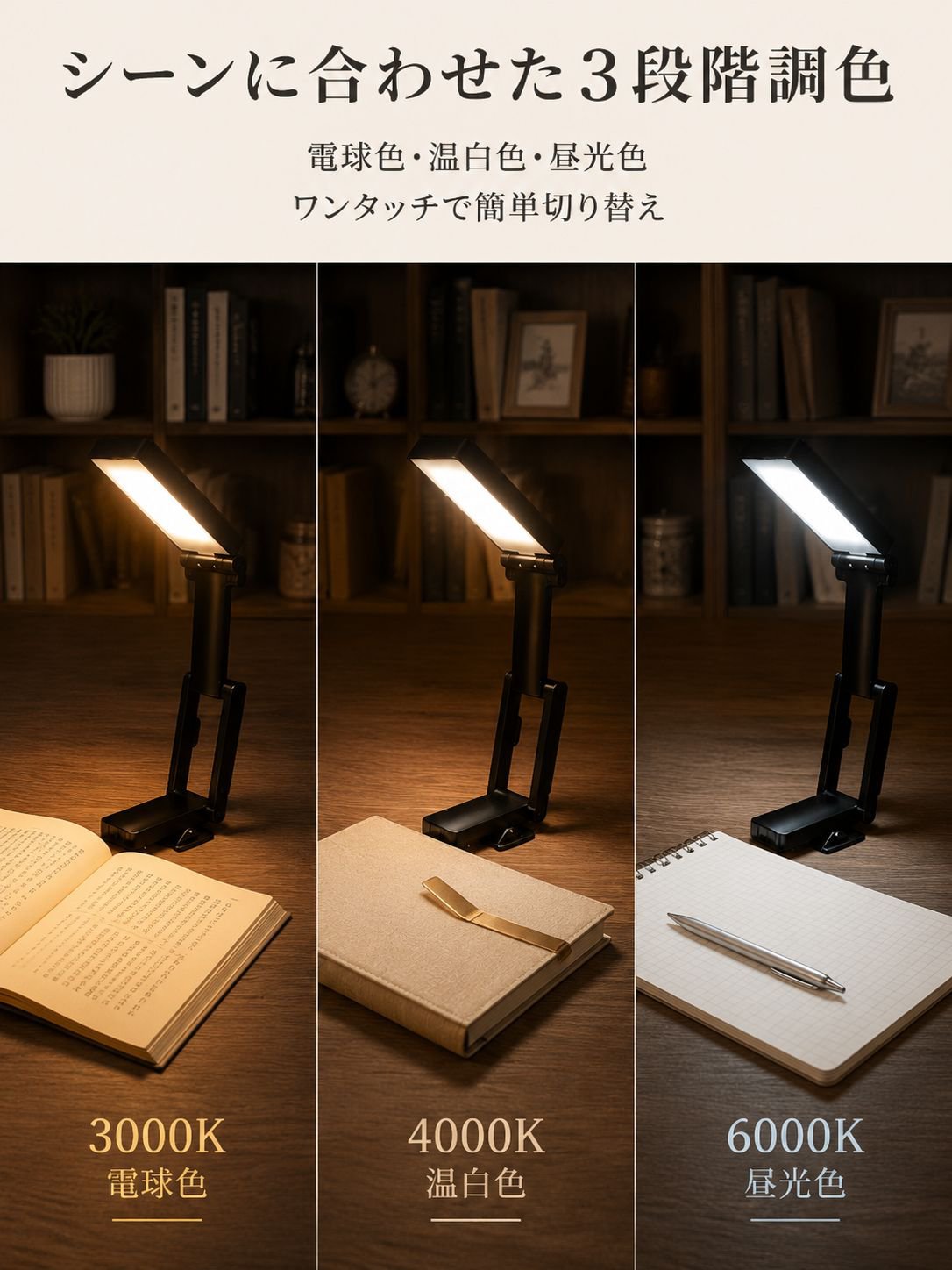折りたたみ式クリップランプ