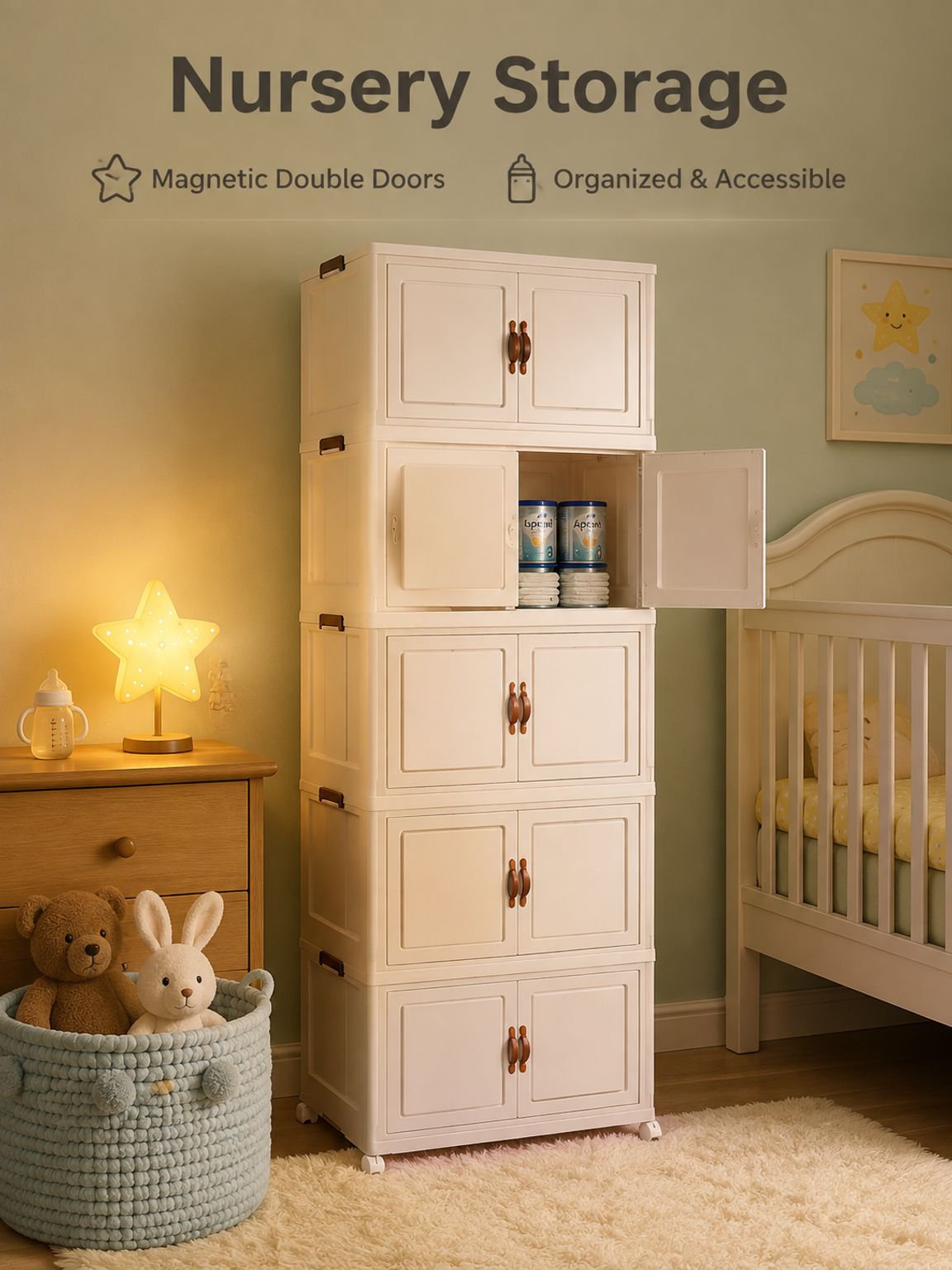 Folding Easy Settings Various Storage Multi-tier with Durable Items for Sleek Unit Portable Storage 