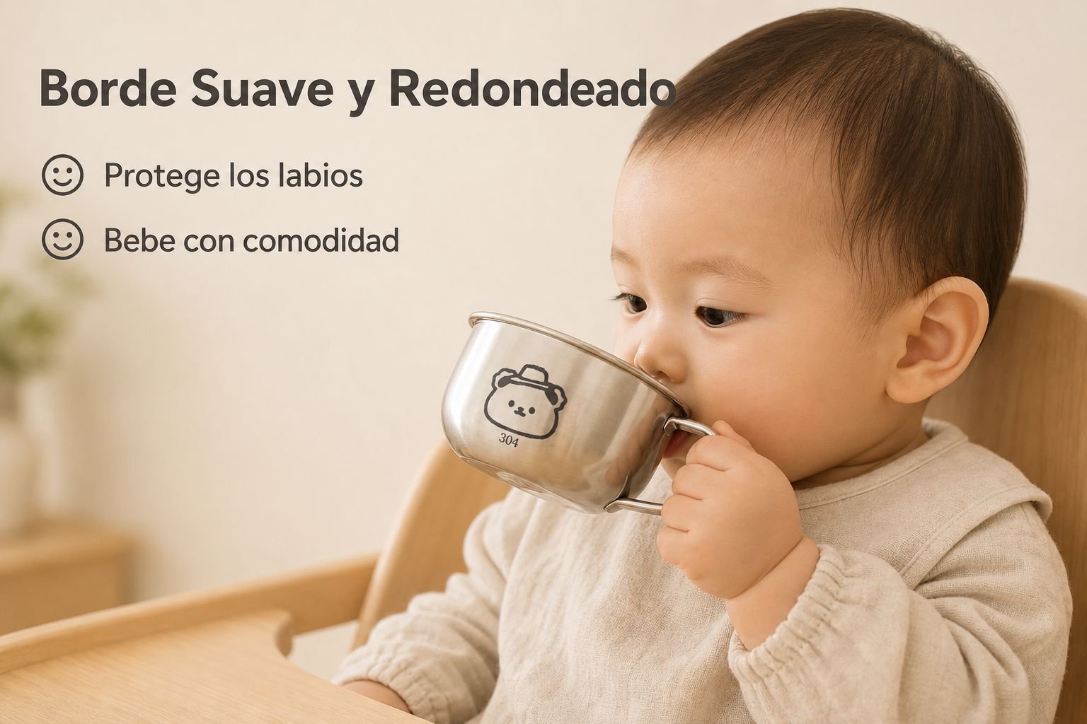 Vaso de acero inoxidable para bebés y niños