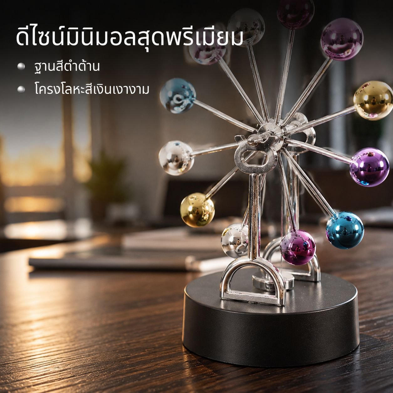 ของตกแต่งโมเดลชิงช้าสวรรค์ลูกบอลแม่เหล็กหมุนตลอดเวลา