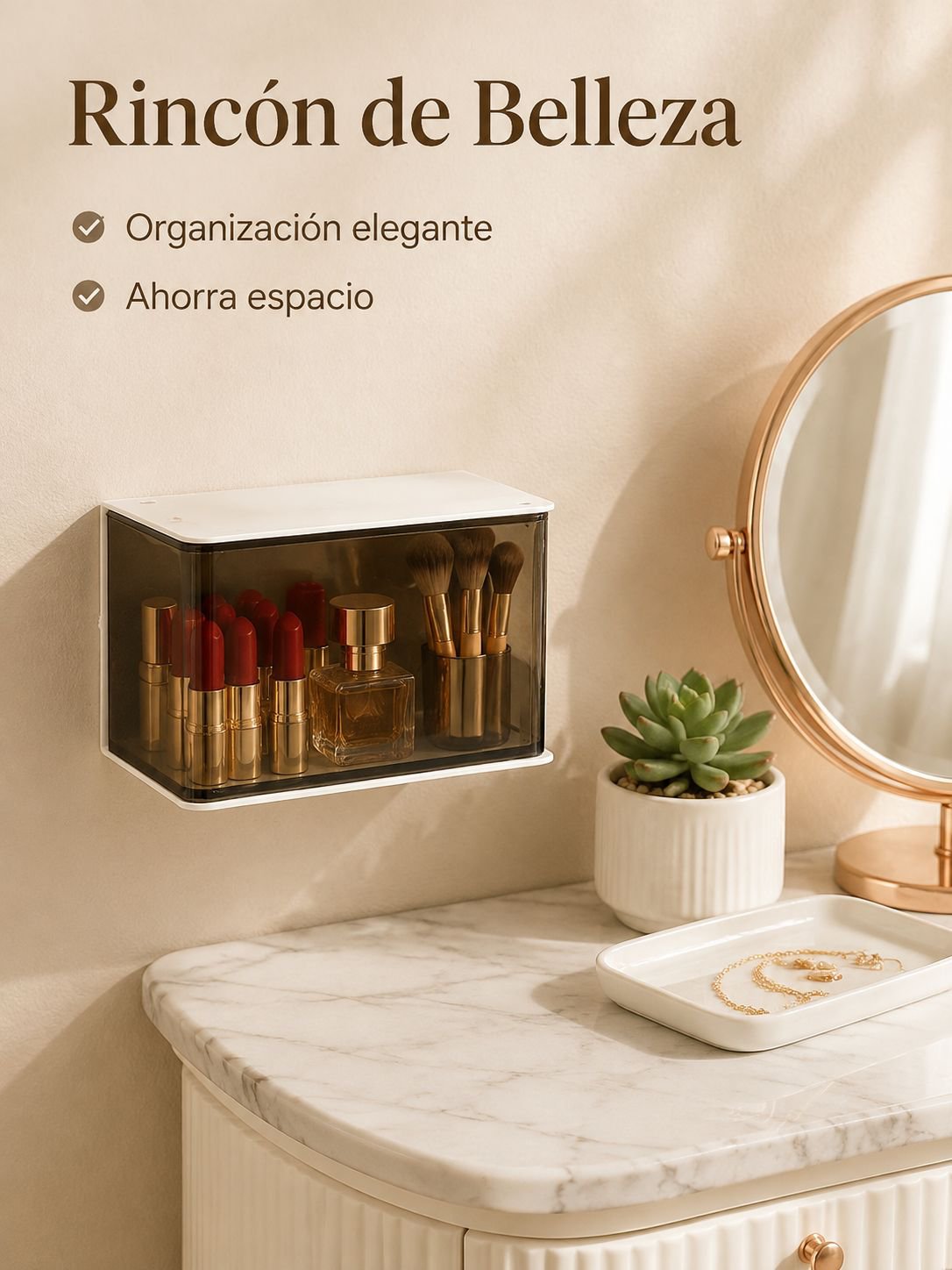Caja de almacenamiento giratoria de pared multifuncional