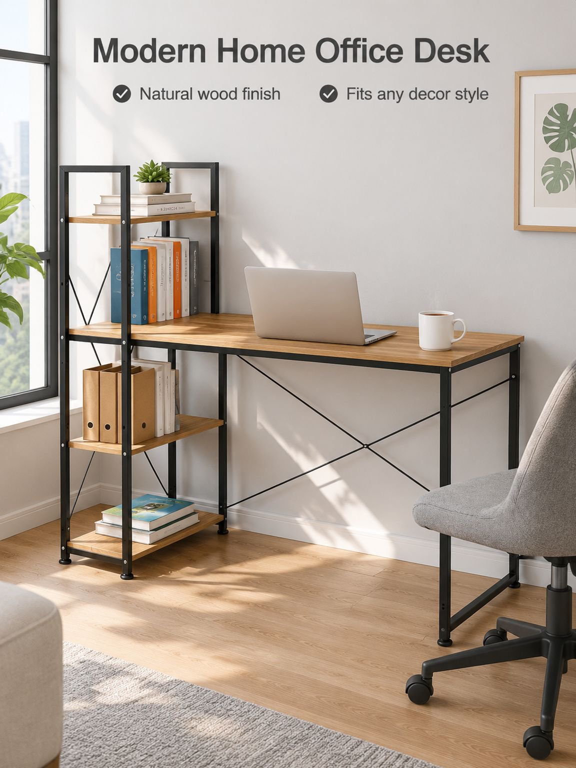 Multi-layer storage computer desk