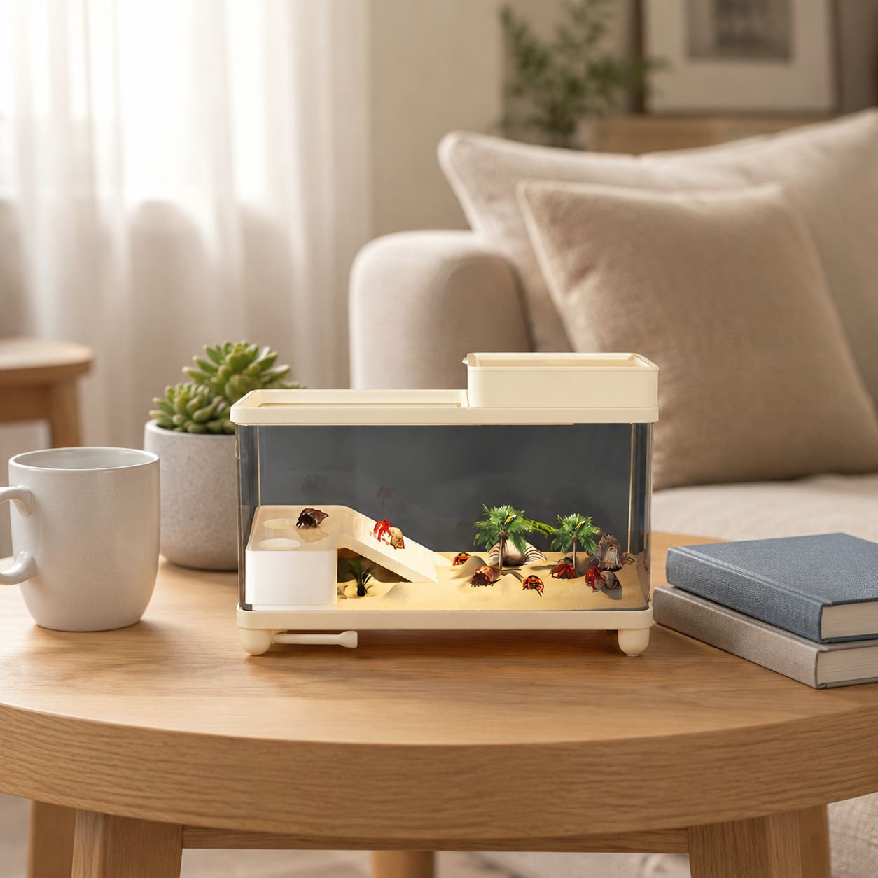 Crab-Specific Ecological Breeding Tank with Climbing Platform