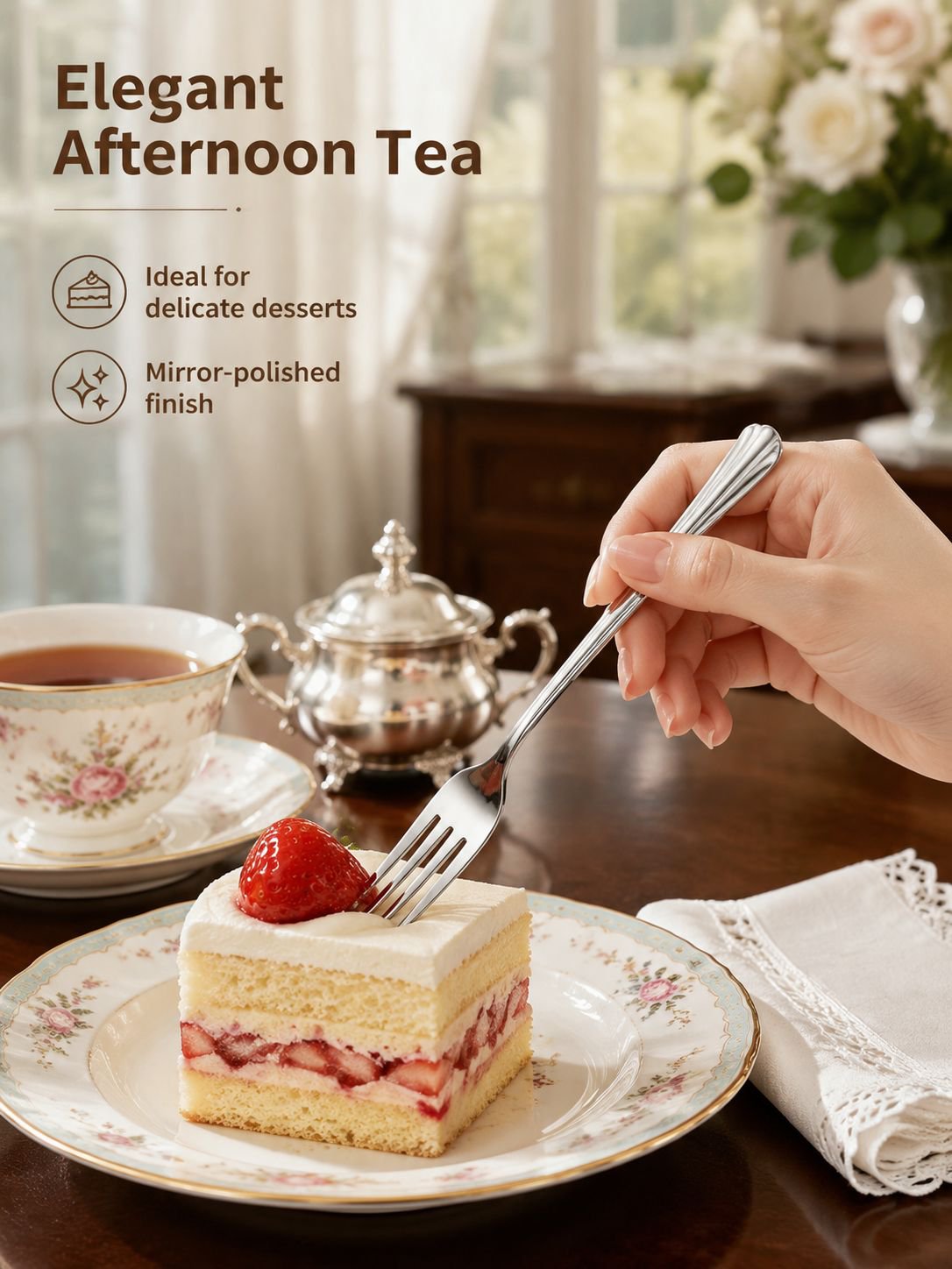 Rust-resistant stainless steel utensils on table