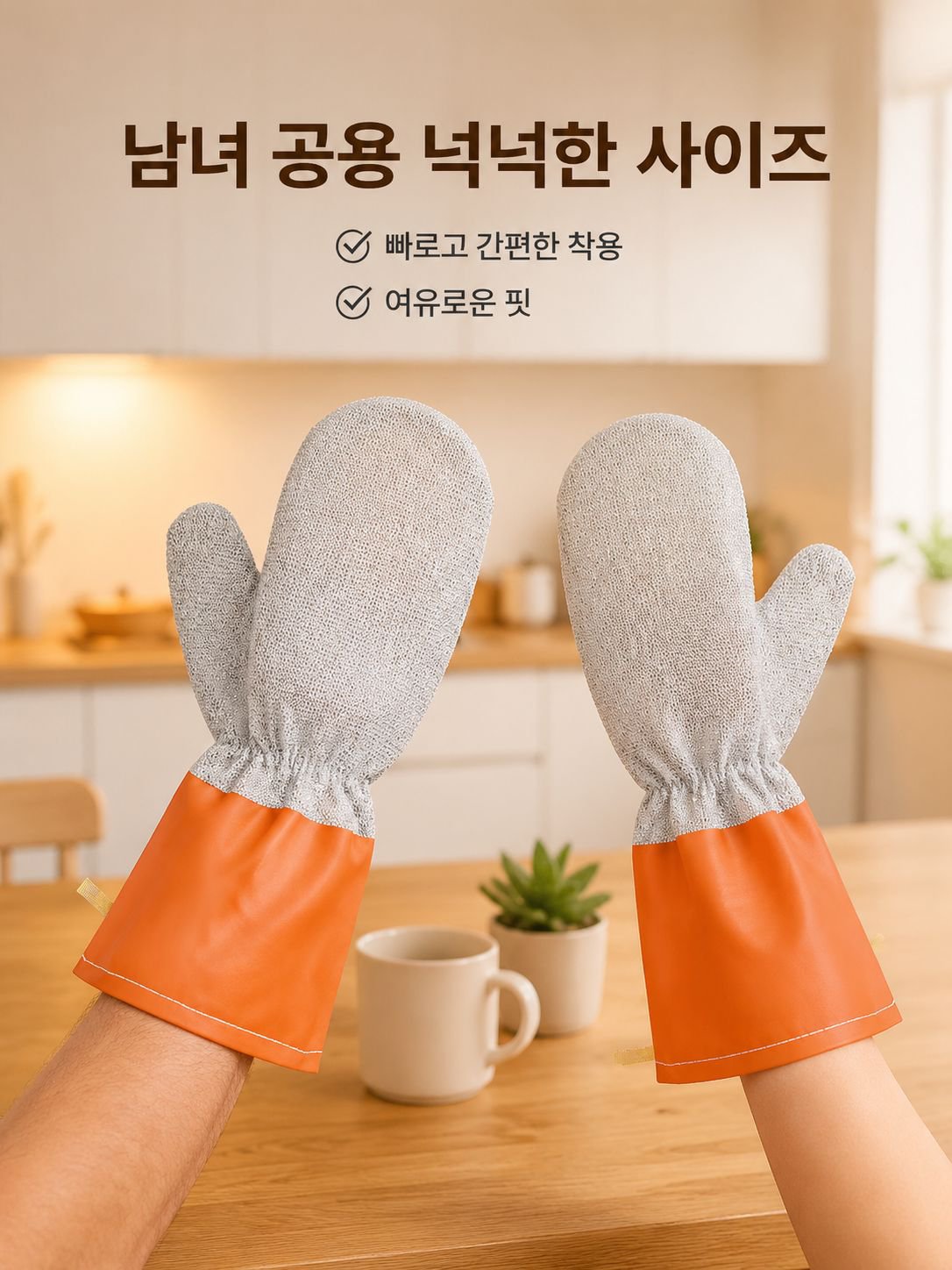 두꺼운 와이어 크로스 청소 장갑