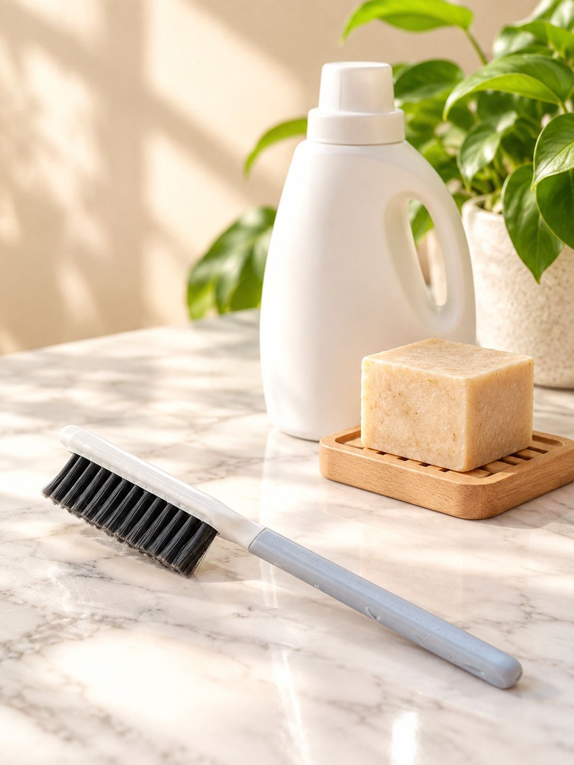 Handheld soft bristle brush for shoes and clothing