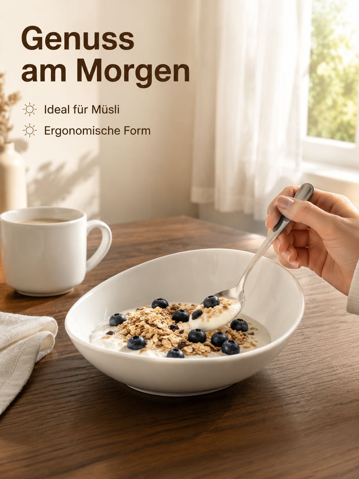 Schräge Schale aus reinweißer Keramik.