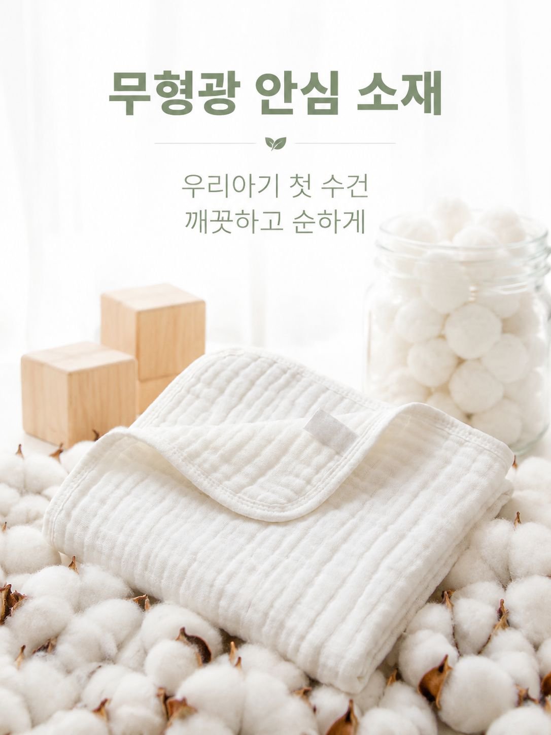 아기 전용 부드러운 무지 거즈 물티슈
