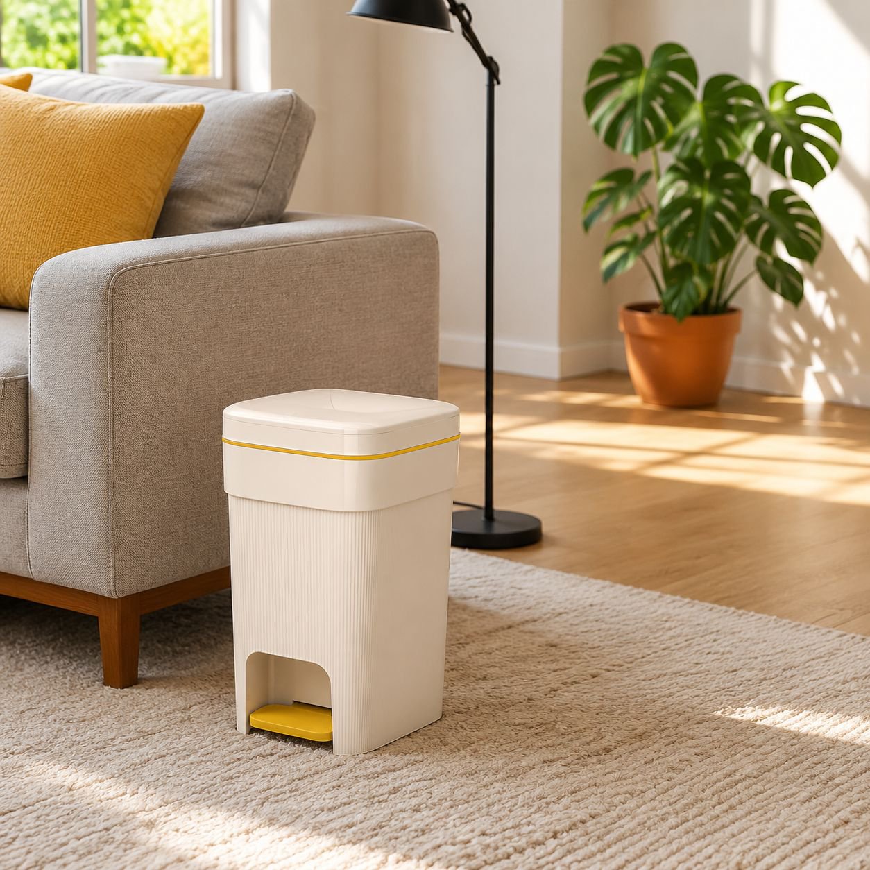 Multi-functional Large Trash Bin with Lid for Home Use, Modern Premium Style