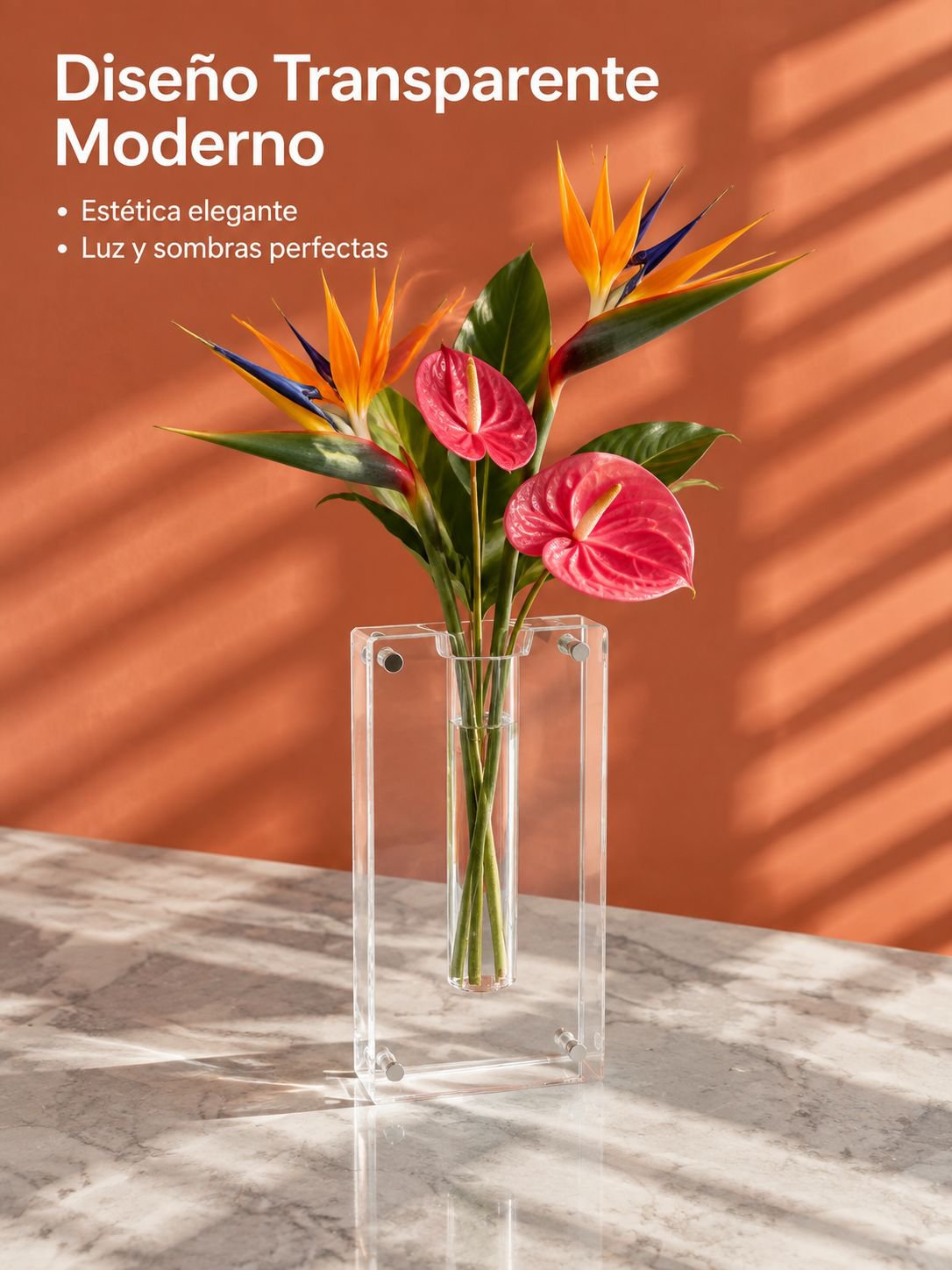 Jarrón creativo de acrílico para arreglos florales modernos