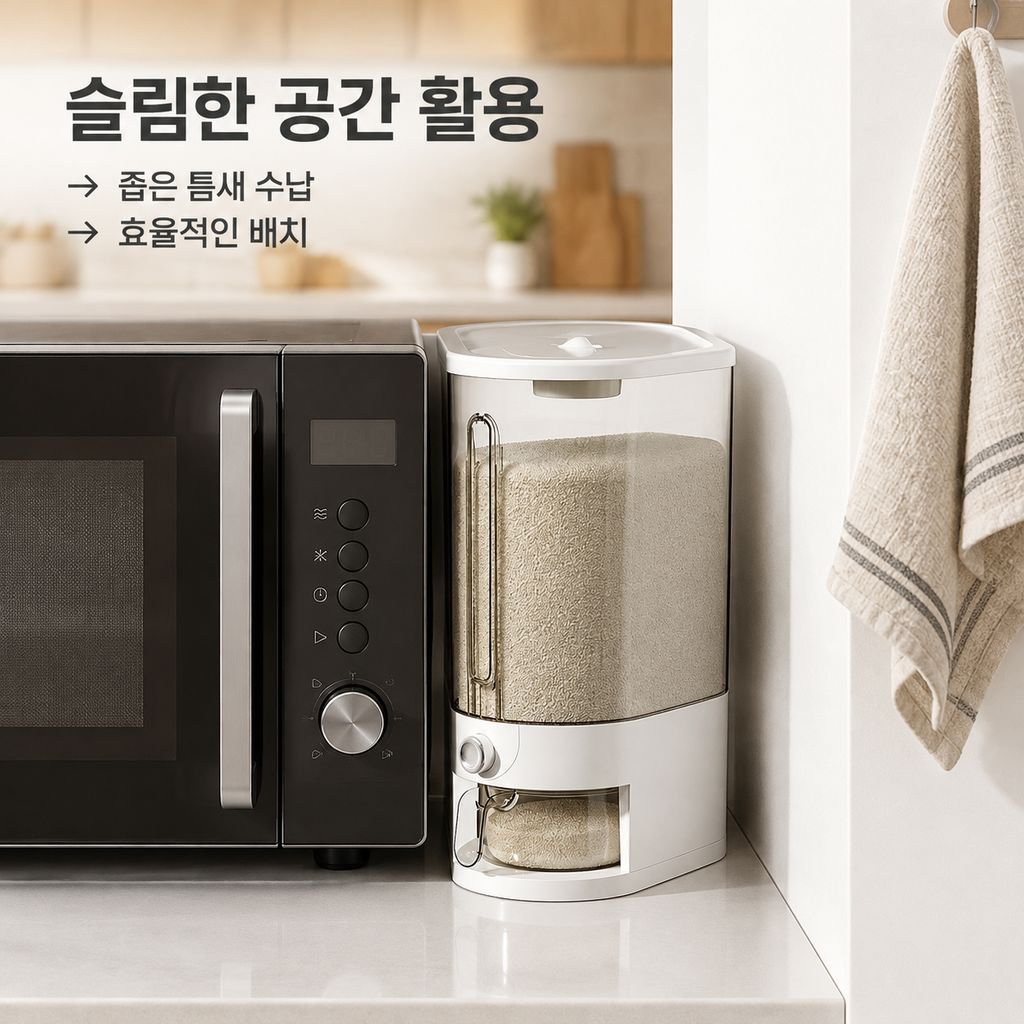 신형 가정용 플라스틱 밀폐 쌀통 방충 방습 잡곡 밀가루 쌀보관함