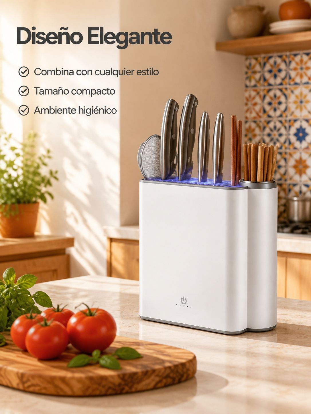 Multifunctional UV sterilizing knife holder