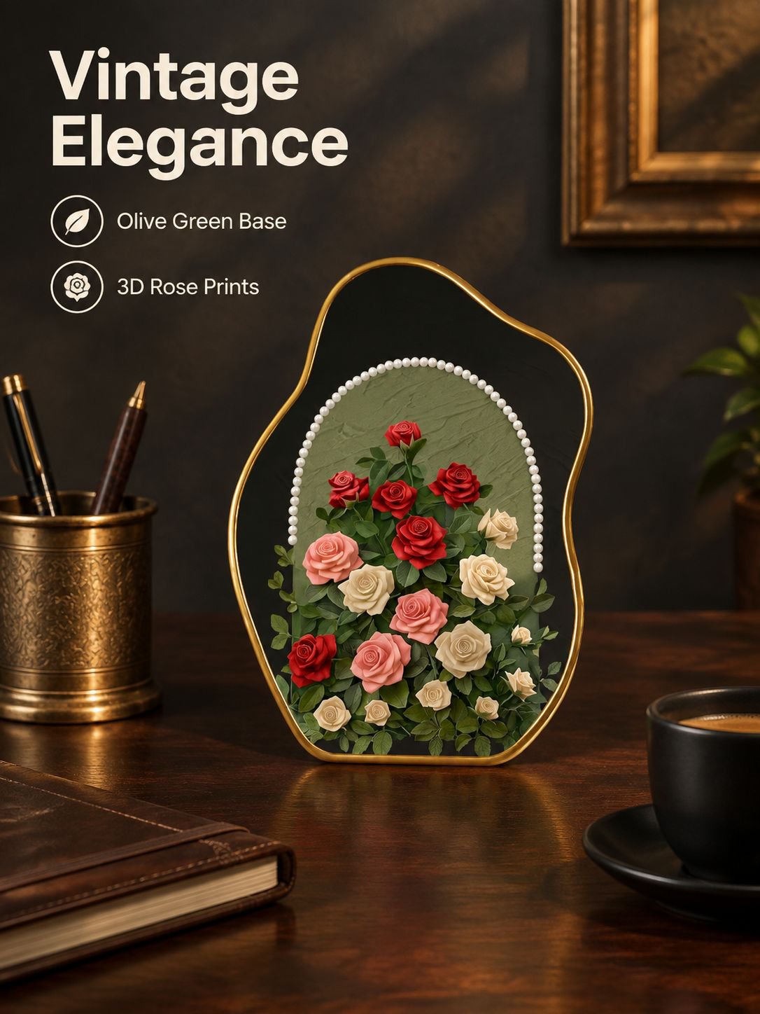 Pearl Rose Ancient Style Desktop Cabinet Small Pendant