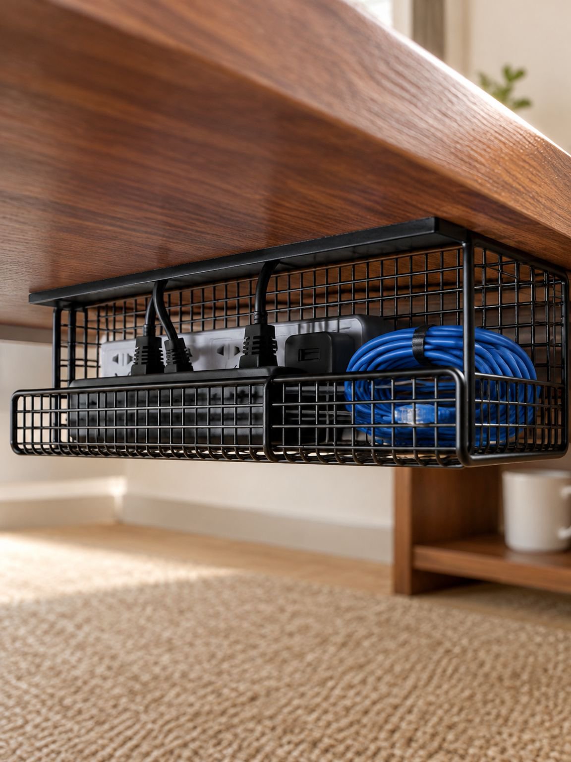 Under-desk cable organizer